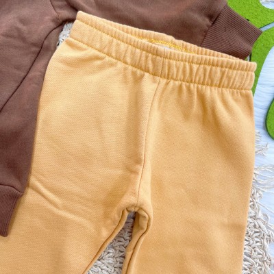 Conj. Casaco Sei Il Mio Sole e Calça de Moletom - Marrom